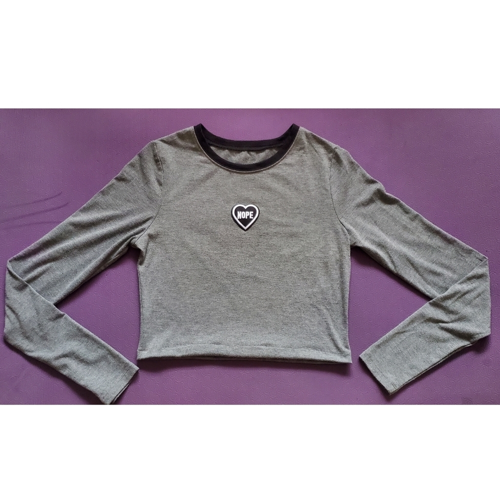 🔥3/$15🔥 NOPE Graphic Long Sleeve Crop Tee